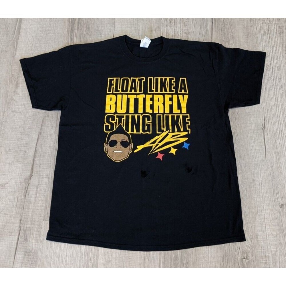 Pittsburgh Steelers Float Like A Butterfly Sting Like Antonio Brown Shirt Sz XL